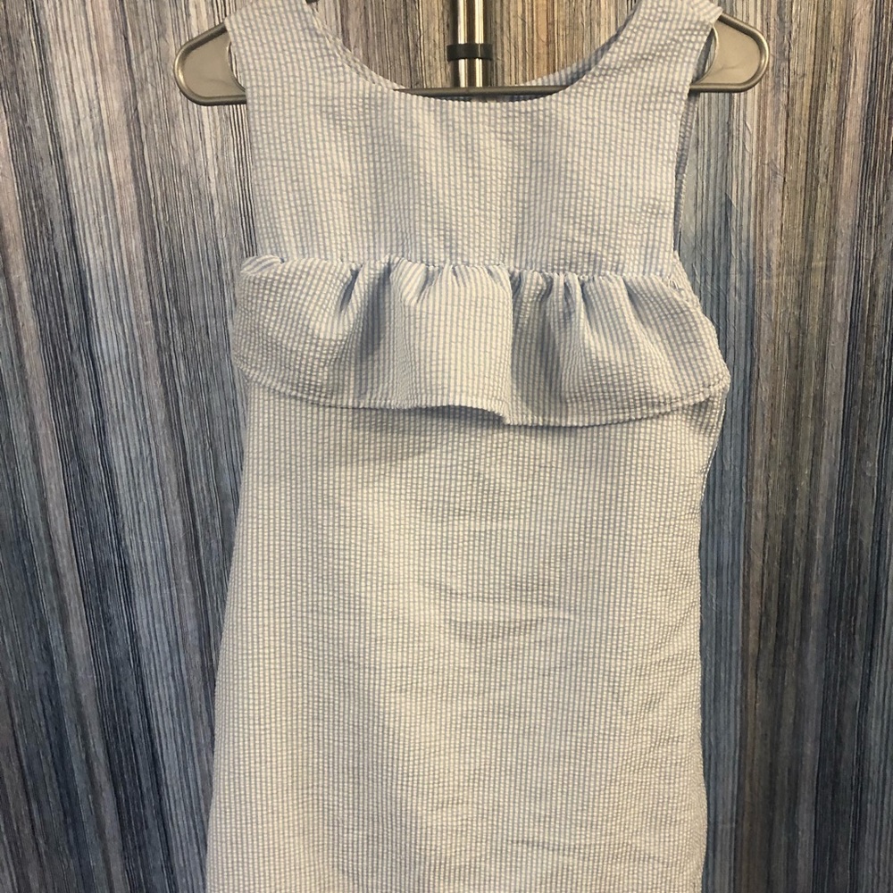Blue & White Seersucker Dress